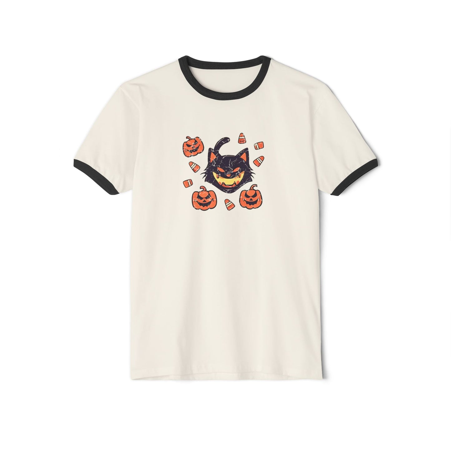 Vintage Black Cat Ringer T-Shirt