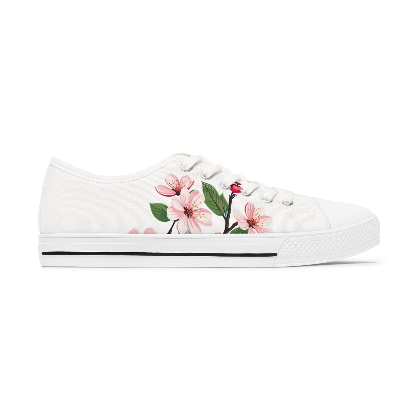 White Wedding Cherry Blossoms Women's Low Top