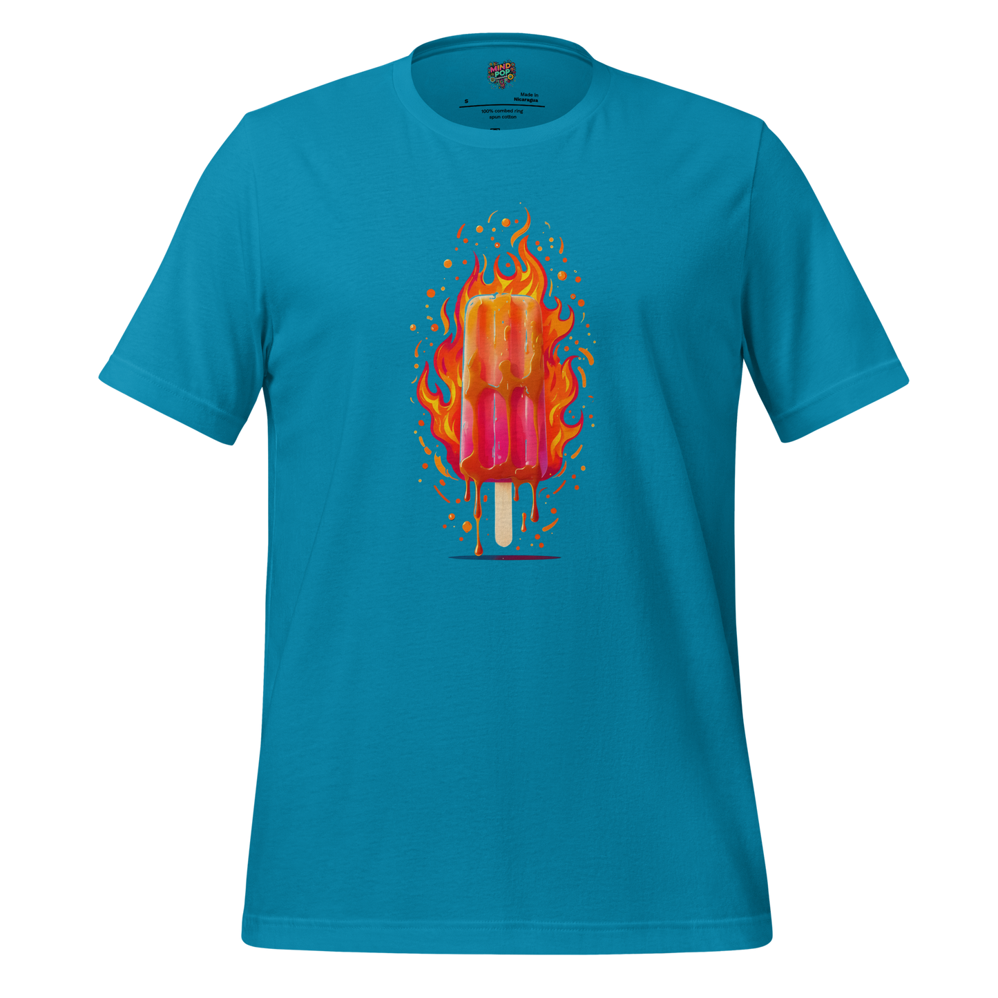 Graphic-only design of a popsicle on fire — chaotic summer meltdown shirt with sweet visuals and unspoken unhinged energy