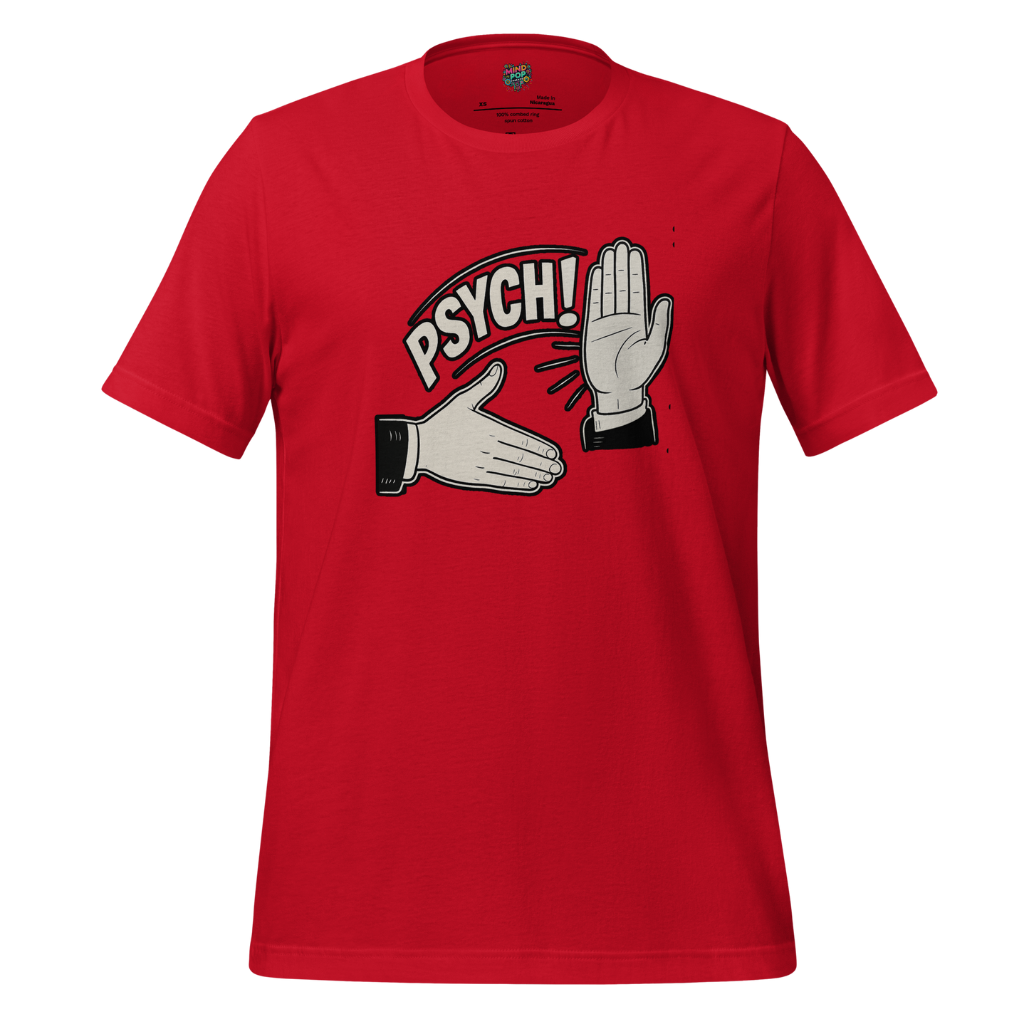 Bold retro-style text reading “Psych!” with a nostalgic 90s vibe — funny throwback graphic for Gen X and elder millennial mischief-makers