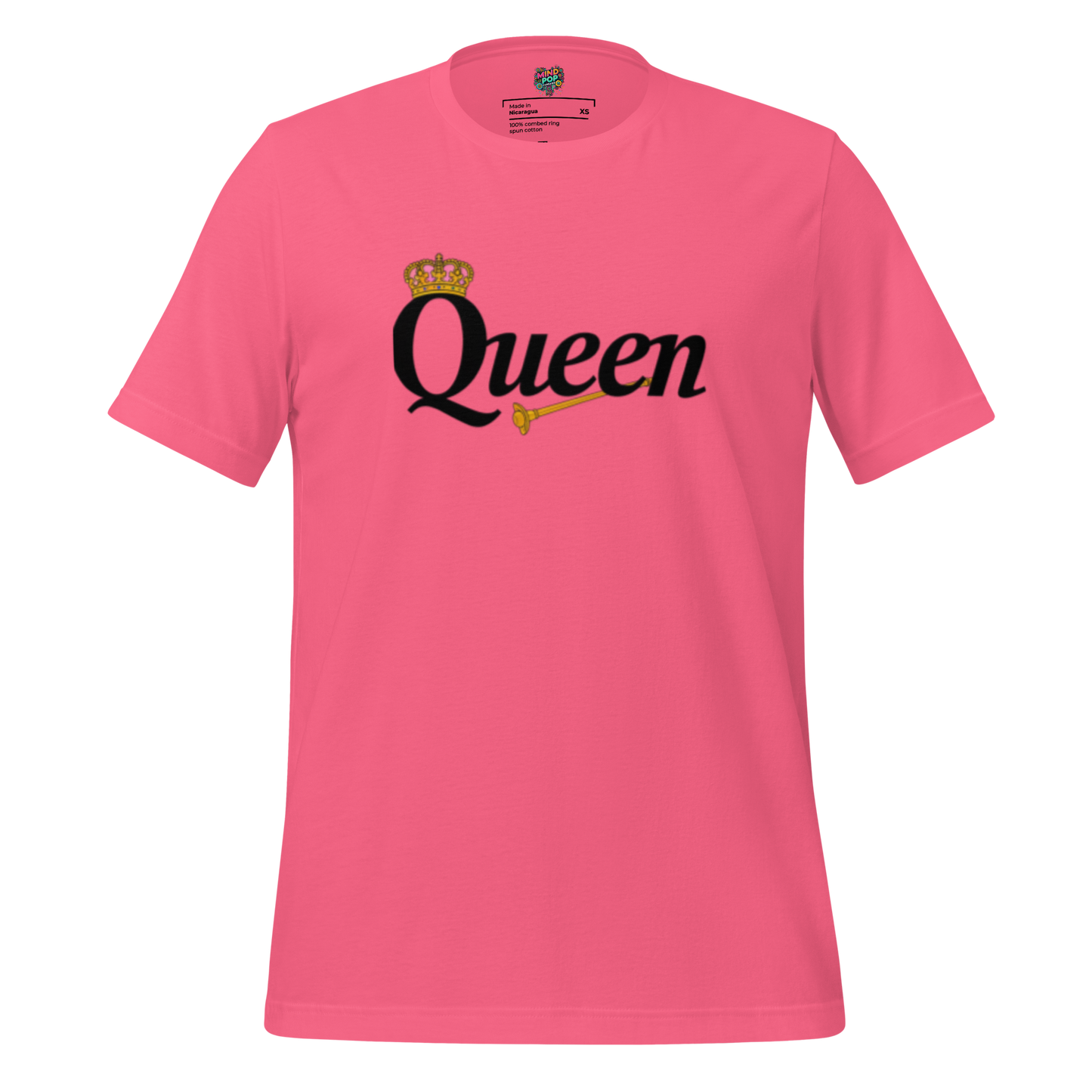 Bold graphic honoring Queen with iconic crown imagery and vintage rock flair — stylish tribute to legendary glam rock greatness