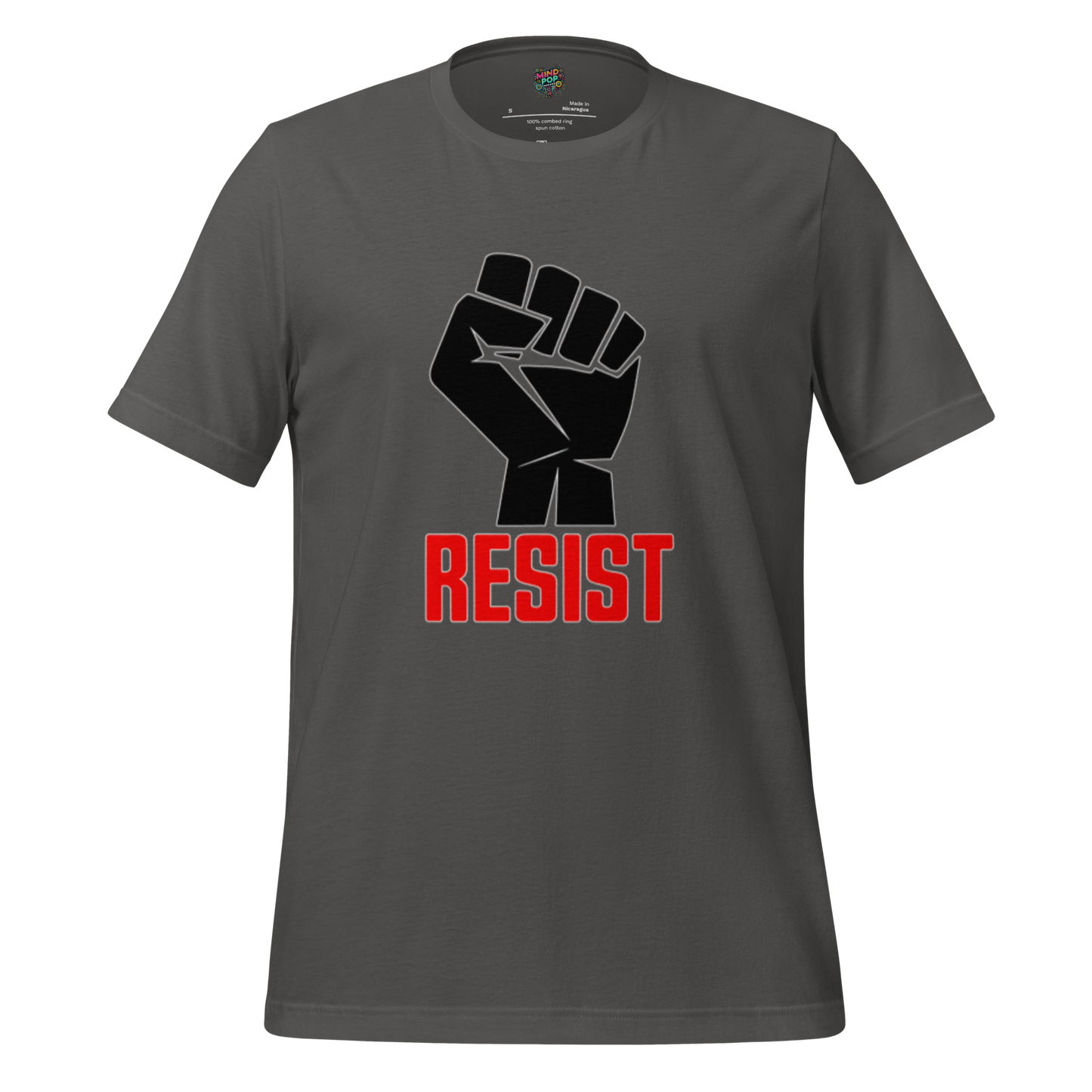 Raised fist graphic with bold rebellious typography — powerful protest design made for resistance and anti-establishment energy