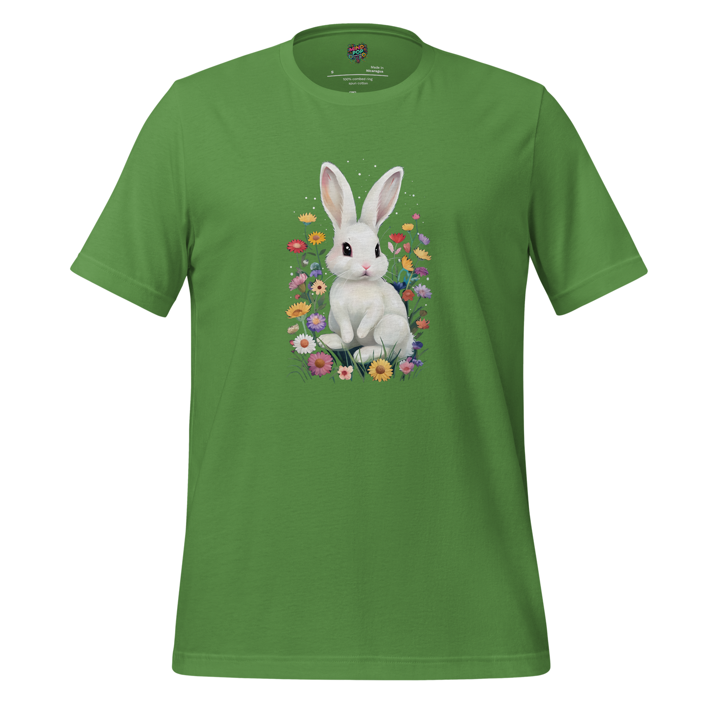 Cute bunny surrounded by spring flowers — sweet pastel design perfect for Easter, brunch, and maximum adorableness