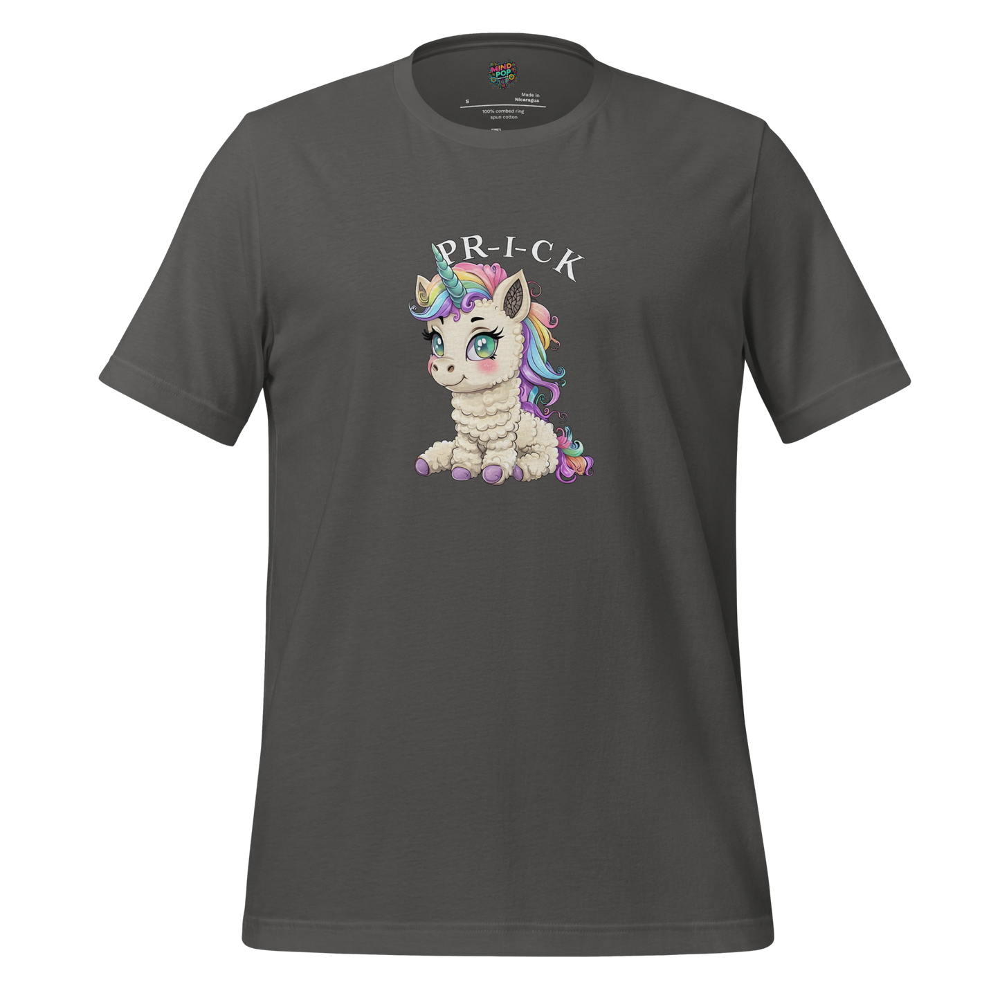 Funny unicorn shirt with bold cartoon unicorn and the phrase “Unicorn Prick” — fantasy humor tee with sarcastic flair for fierce and fabulous folks