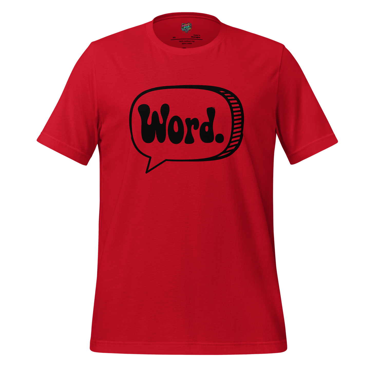 GenX Lingo Word Shirt word text in speech bubble red