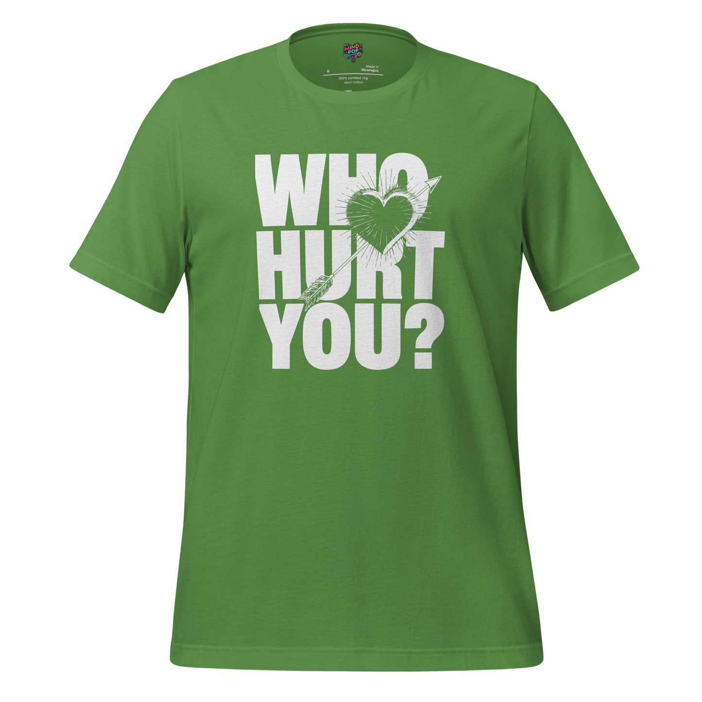 Bold deadpan shirt with large block text reading “Who Hurt You” — sarcastic tee for emotionally unavailable adults and professional deflectors