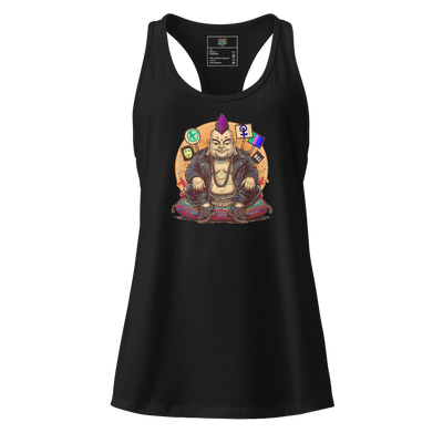 Enlightened Sit-In Punk Buddha fitted racerback tank top