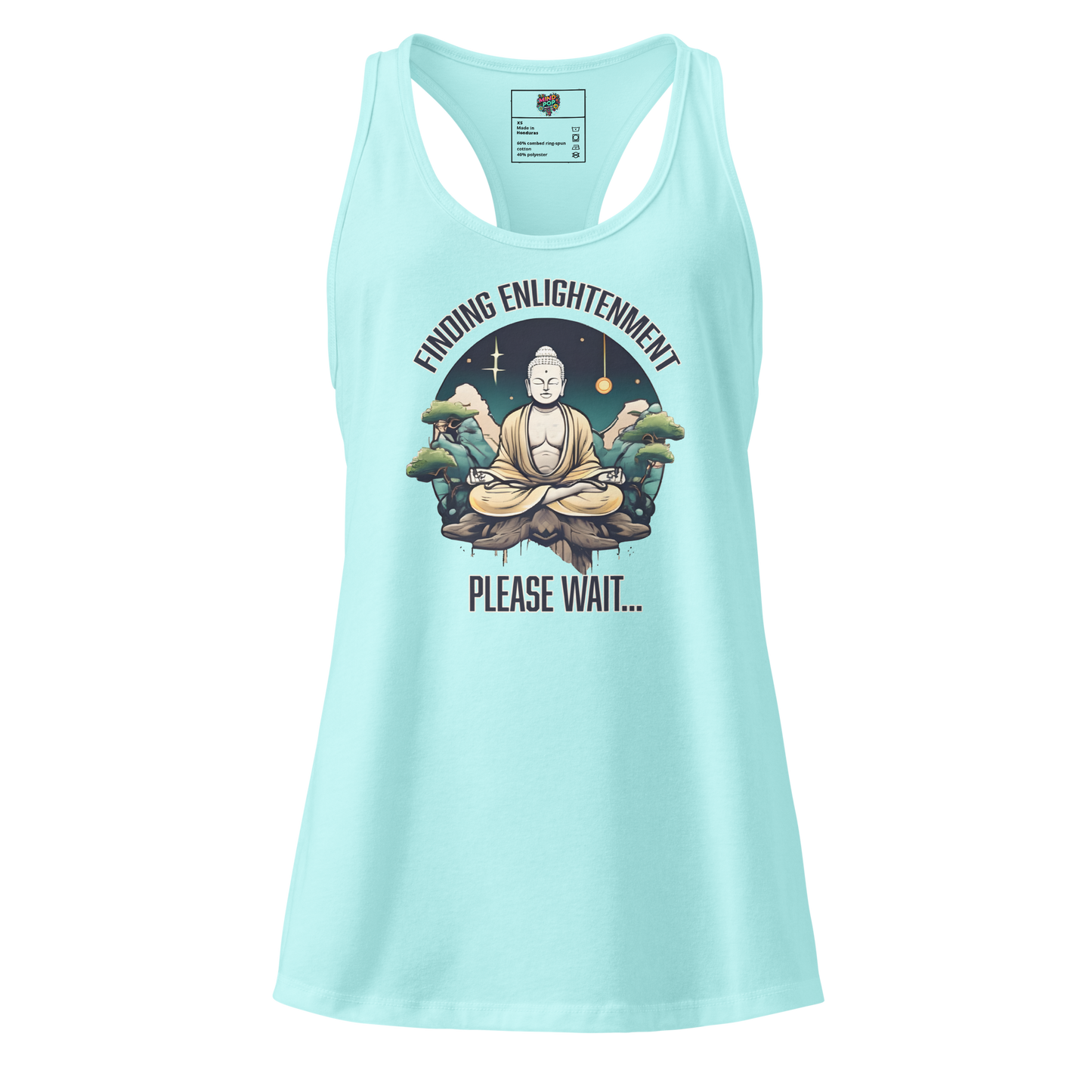 Finding Enlightenment (Buddha in Garden) fitted racerback tank top