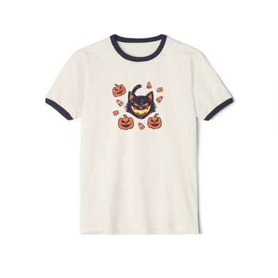 Vintage Black Cat Ringer T-Shirt