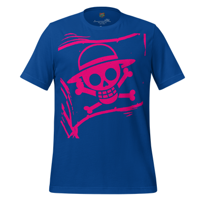 Anime-style illustration of a Jolly Roger pirate flag with stylized skull and graphic elements.