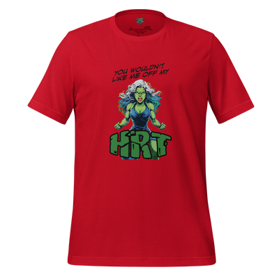 Bold graphic inspired by She-Hulk with a feminist twist — empowering HRT shirt for midlife women turning hormone chaos into a superhero arc
MENO