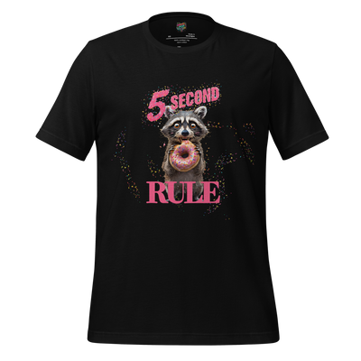 Cartoon raccoon with garbage lid and mischievous grin — funny “Trash Panda” shirt for snack goblins and raccoon lovers who live by the 5 second rule
