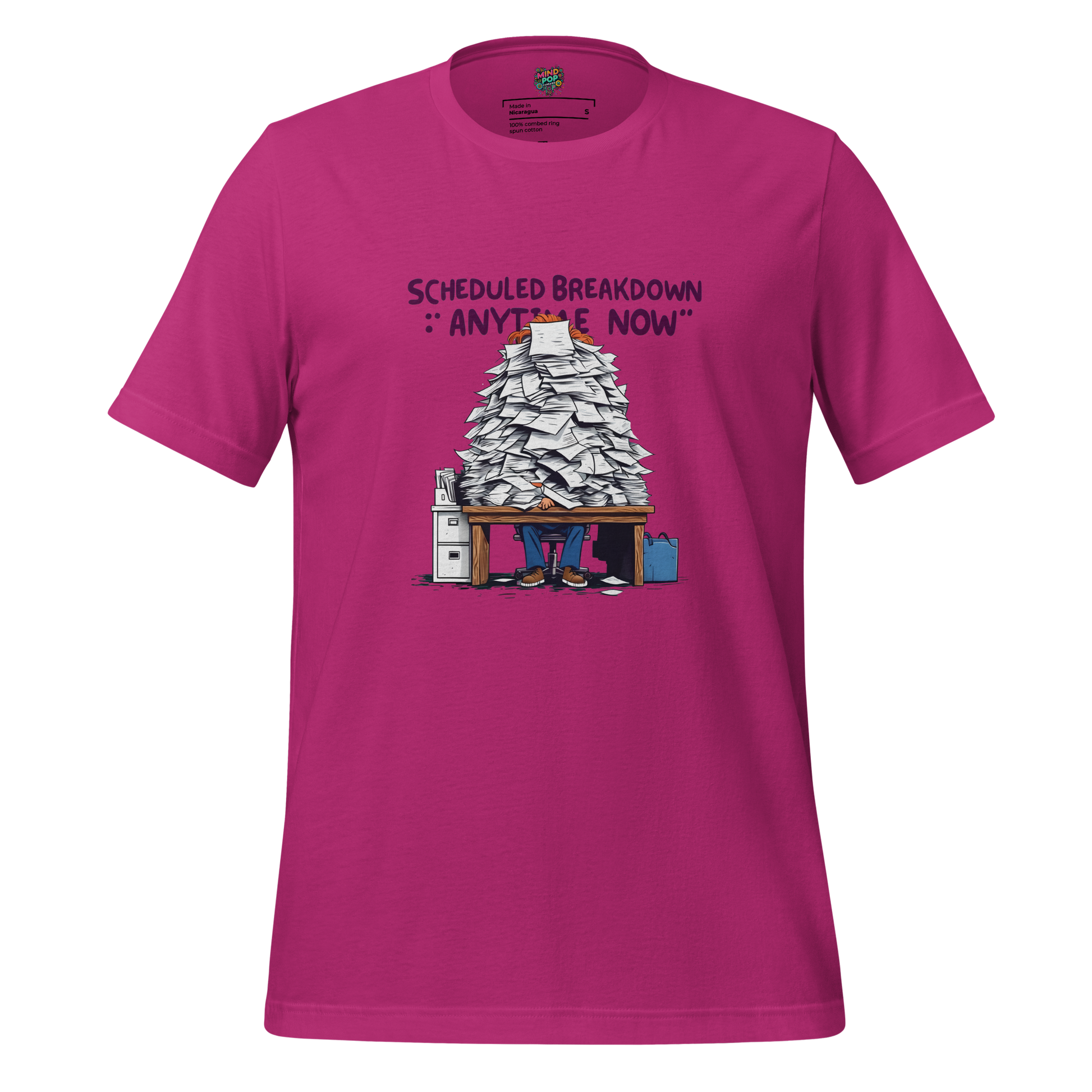 Bold text reading “Breakdown Scheduled” — sarcastic burnout shirt for overworked souls barely held together by caffeine and passive-aggression
