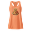 Fitted racerback tank top featuring a cheerful cartoon Buddha illustration — “Buddy Buddha” design for laid-back spiritual types and snarky yoga lovers
