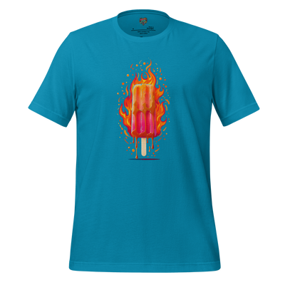 Graphic-only design of a popsicle on fire — chaotic summer meltdown shirt with sweet visuals and unspoken unhinged energy
