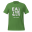Funny political shirt with the phrase “Eat the Rich – 100% Free Range” in bold vintage-style text — sarcastic anti-elitist tee with dark humor bite