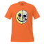 Grinning skull blended with a classic smiley face — creepy-cute Halloween design for the cheerfully dead inside
