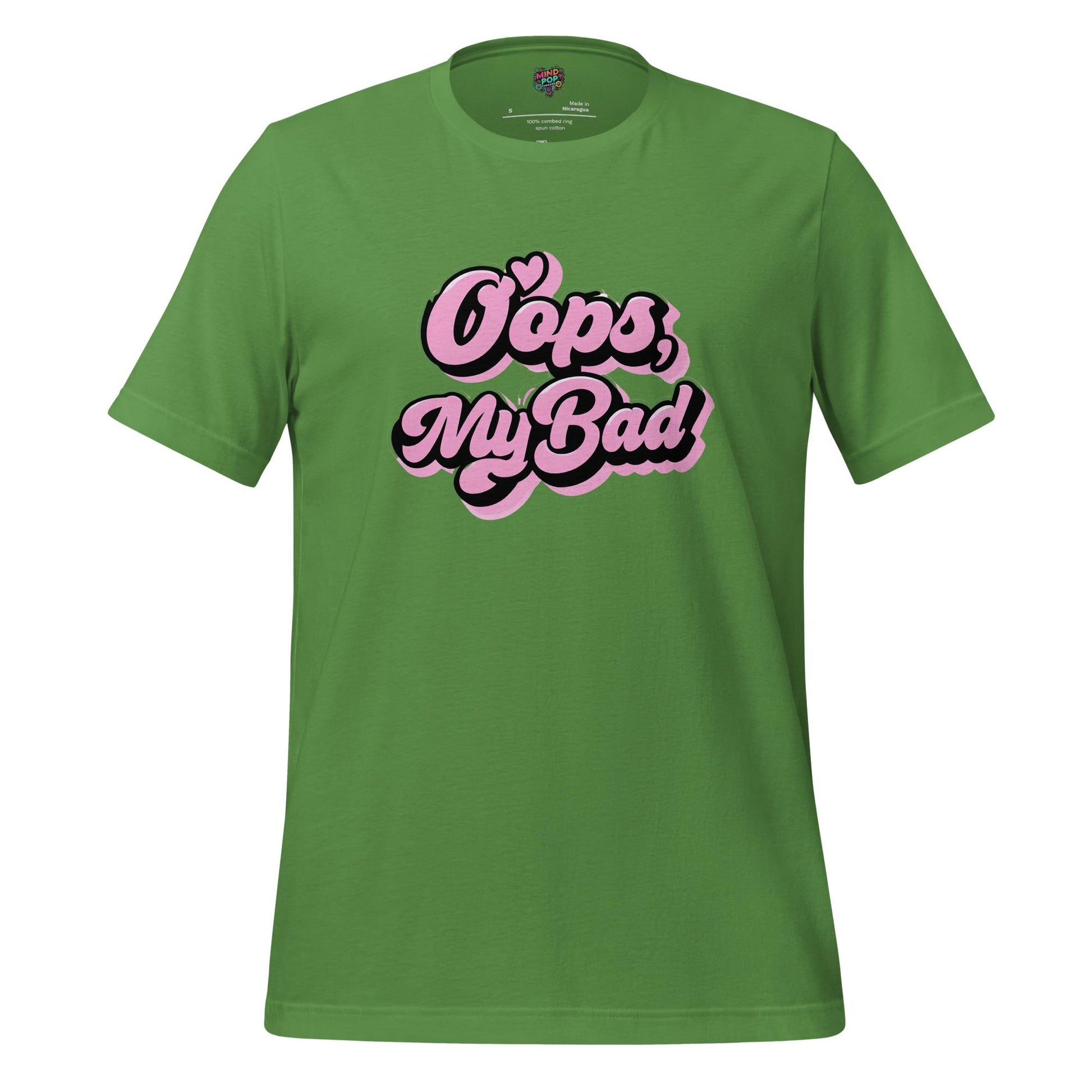 Oops My Bad Shirt – Funny Text-Only Tee with Classic GenX Apology Energy