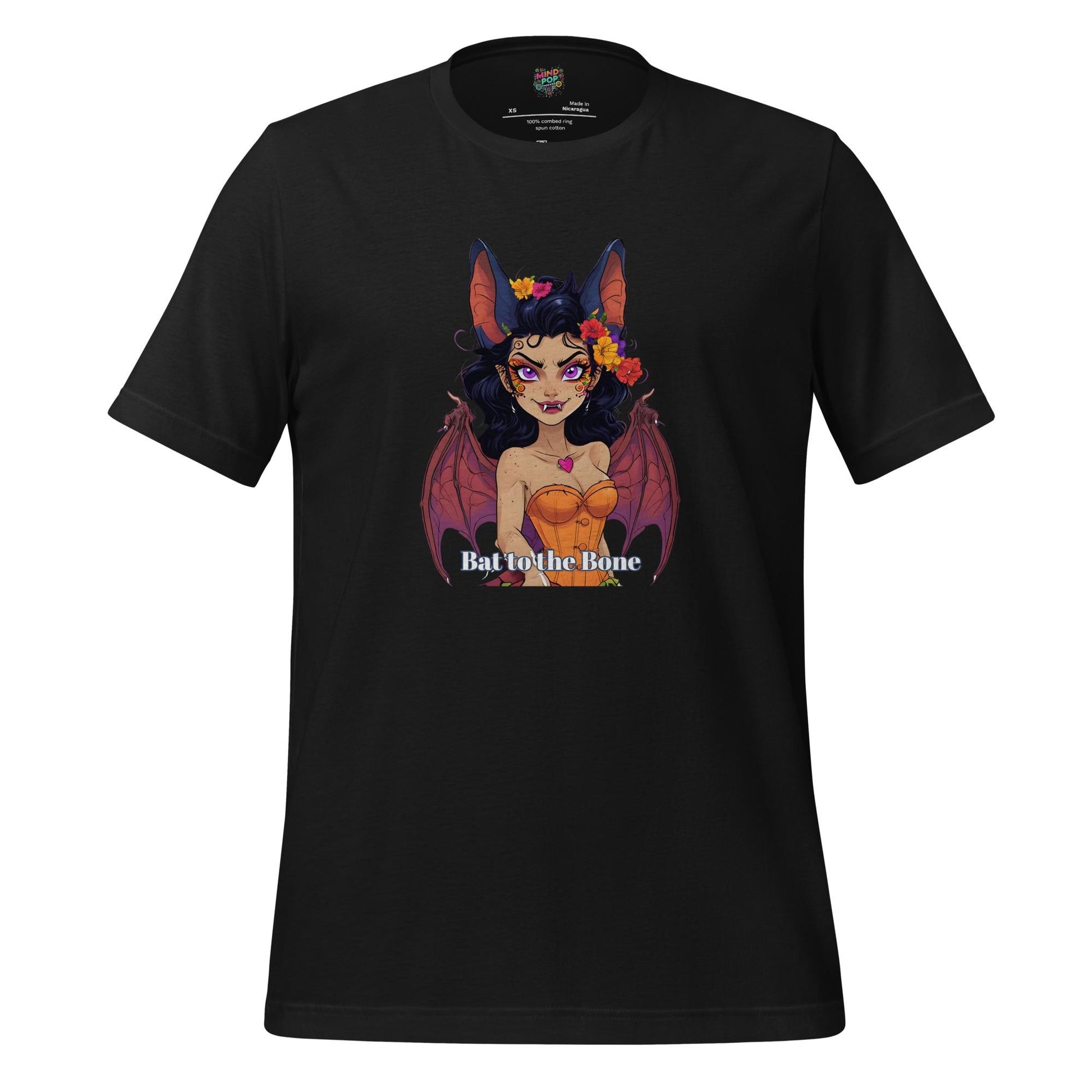 Bat to the Bone Shirt – Sexy Bat Woman Pin-Up Tee, Retro Gothic Halloween Unisex T-Shirt XS–5XL