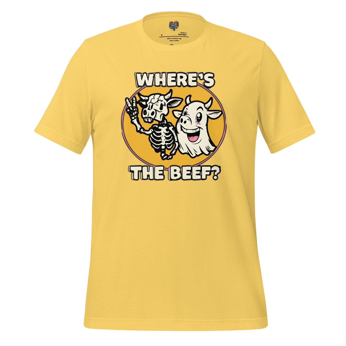 Where’s the Beef Shirt – Funny Halloween Cow Skeleton and Ghost Tee