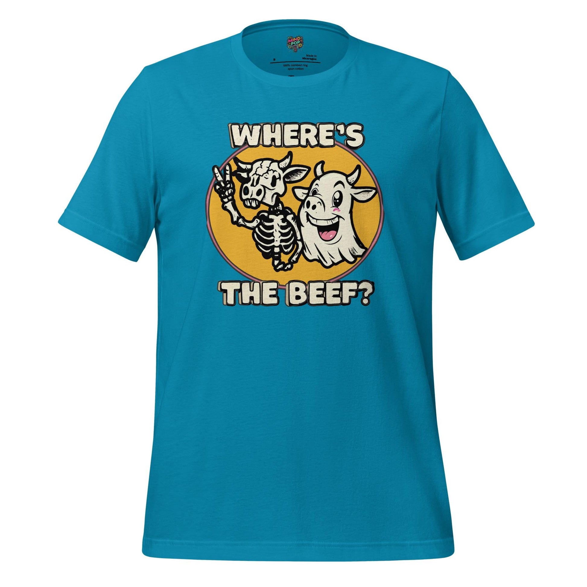 Where’s the Beef Shirt – Funny Halloween Cow Skeleton and Ghost Tee