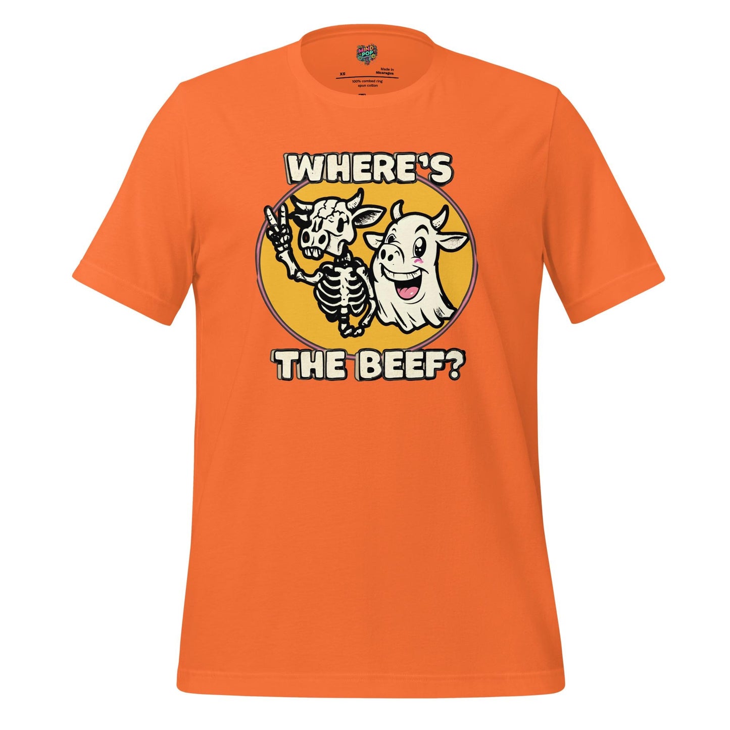 Where’s the Beef Shirt – Funny Halloween Cow Skeleton and Ghost Tee
