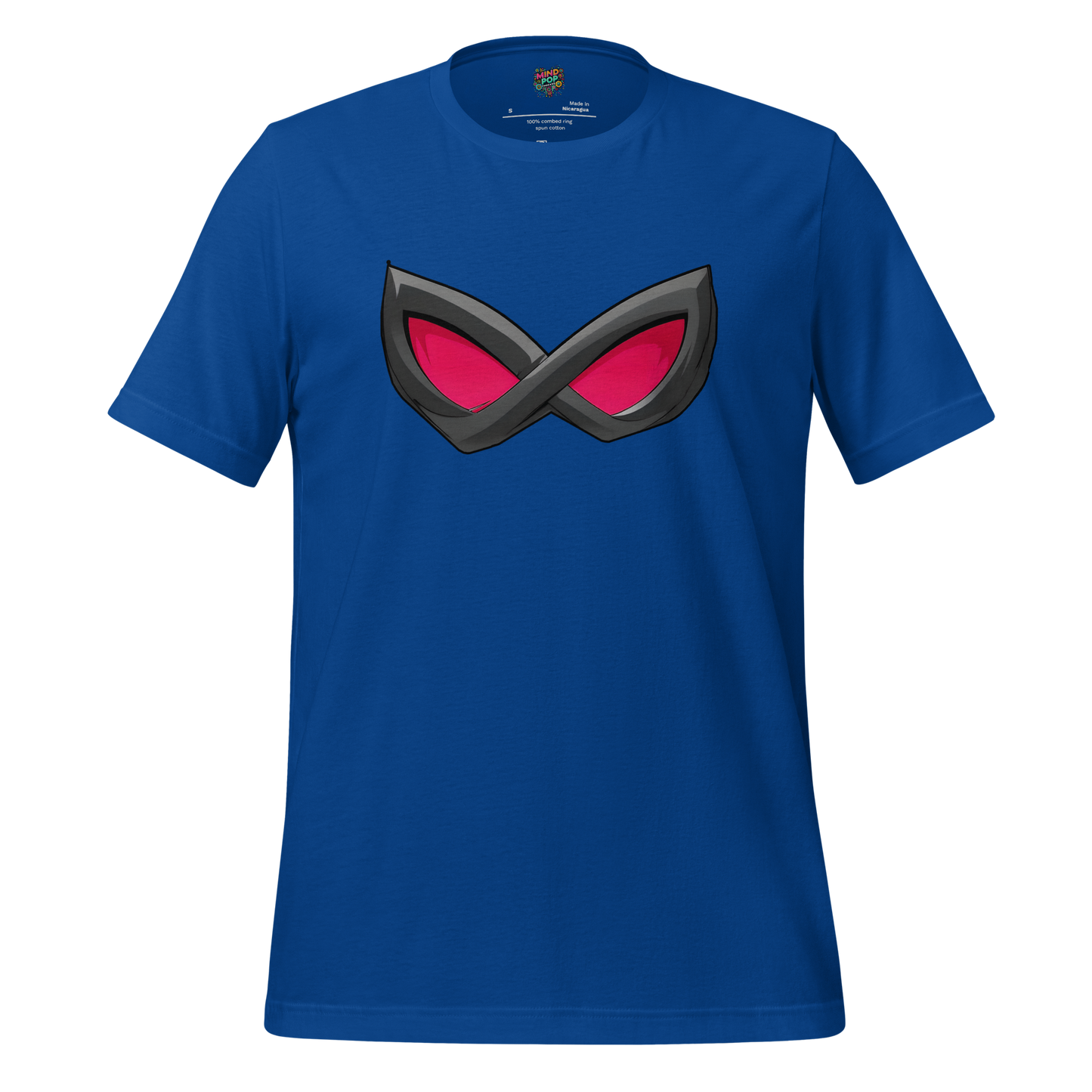 Minimalist superhero mask above the phrase “Insert Superhero Name Here” — funny customizable-style design for comic lovers and secret identities
