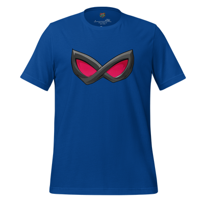 Minimalist superhero mask above the phrase “Insert Superhero Name Here” — funny customizable-style design for comic lovers and secret identities
