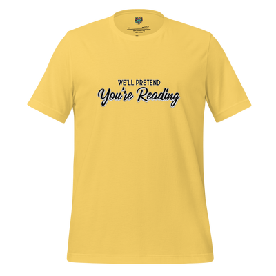 Snarky feminist tee with bold text: “Let’s Pretend You’re Reading.” Perfect for shutting down the male gaze with passive-aggressive style.