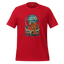 Smiling 1950s-style couple surrounded by flames with text “Love Is Hell” — darkly romantic retro design for those who burn together
