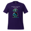 Cartoon alien receiving a heart-shaped signal in a UFO — quirky extraterrestrial love design with sci-fi charm and romantic static
