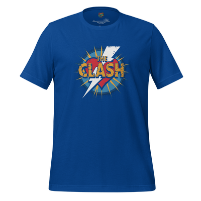 Mashup design of The Clash and The Flash with punk rock attitude and superhero speed — bold tribute to icons who fight the power fast
