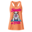 Fitted racerback tank top with bold phrase “NaMaSte a B*Tch” — funny yoga shirt with attitude and sass

