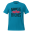 Bold lotus flower graphic with text “Namaste, Bitches” — cheeky yoga shirt blending spiritual calm with sarcastic flair

