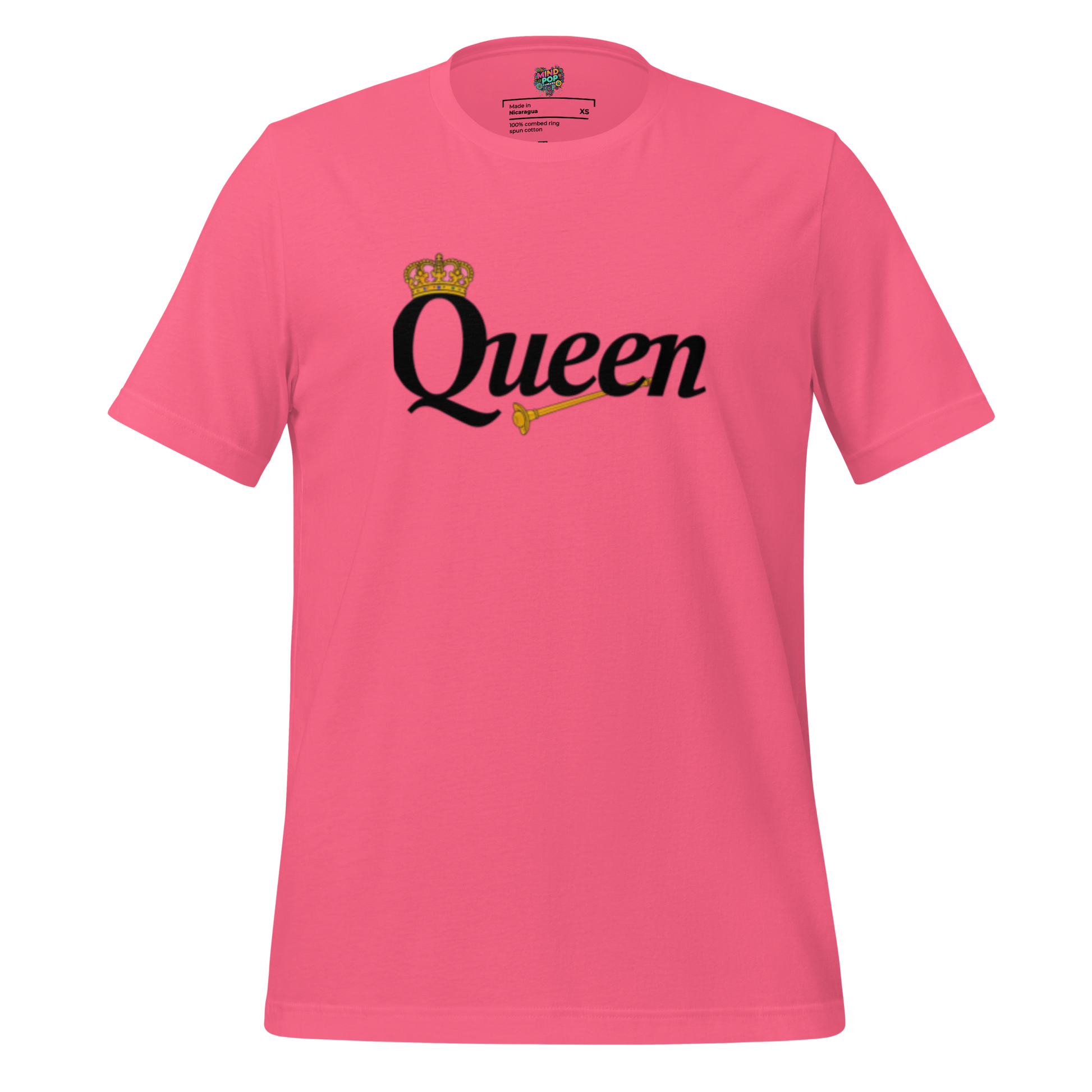 Bold graphic honoring Queen with iconic crown imagery and vintage rock flair — stylish tribute to legendary glam rock greatness
