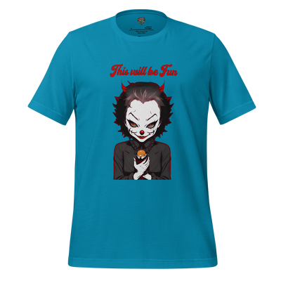 Cartoon devil girl smirking with text “This Will Be Fun” — sassy and sinister design for chaos lovers with charming bad intentions
