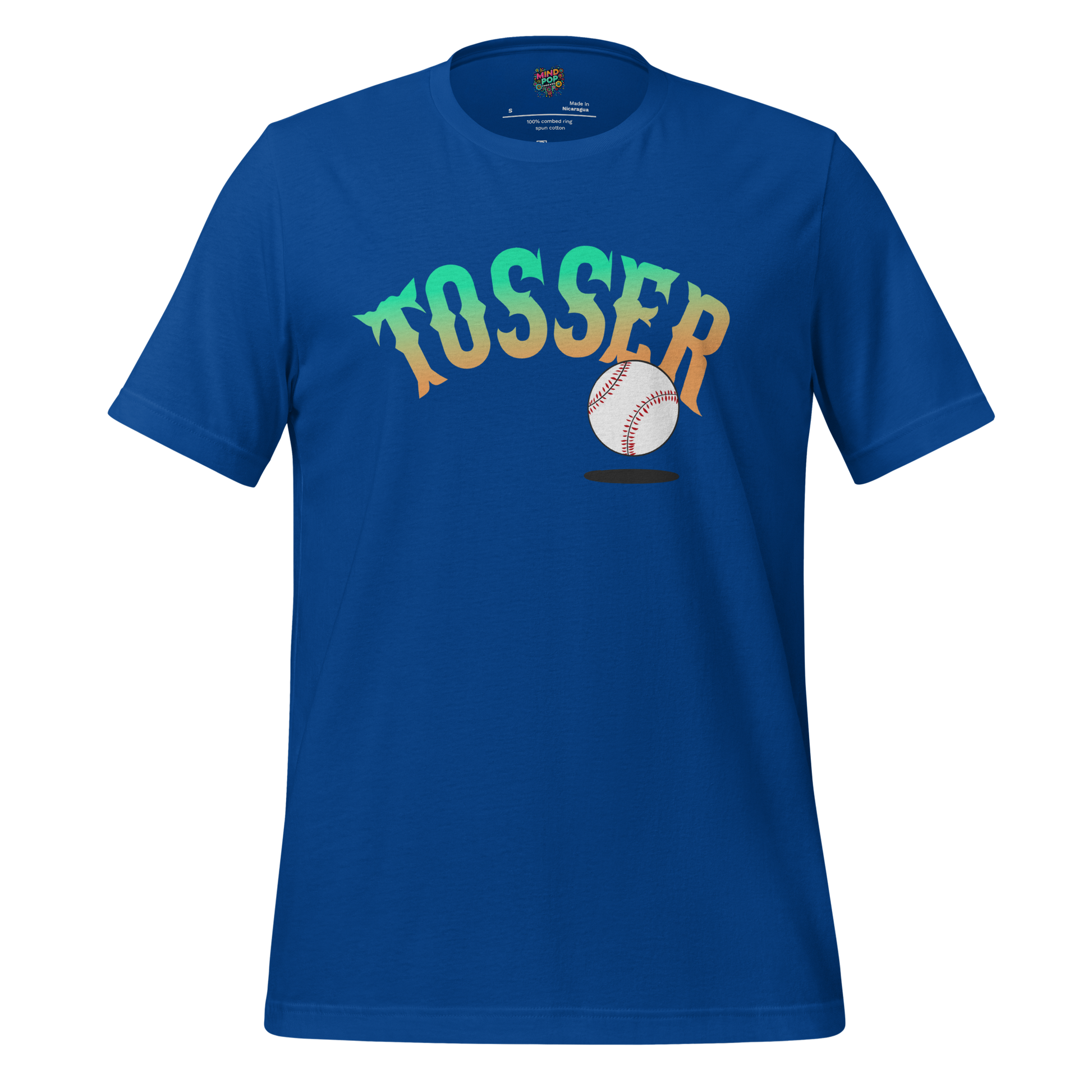 Bold text “Tosser” in vintage baseball style — British insult meets American sports for a perfectly petty crossover design
