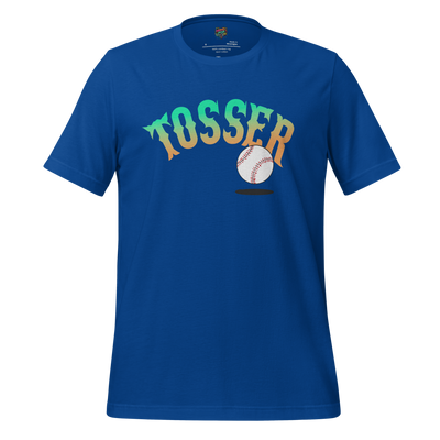 Bold text “Tosser” in vintage baseball style — British insult meets American sports for a perfectly petty crossover design
