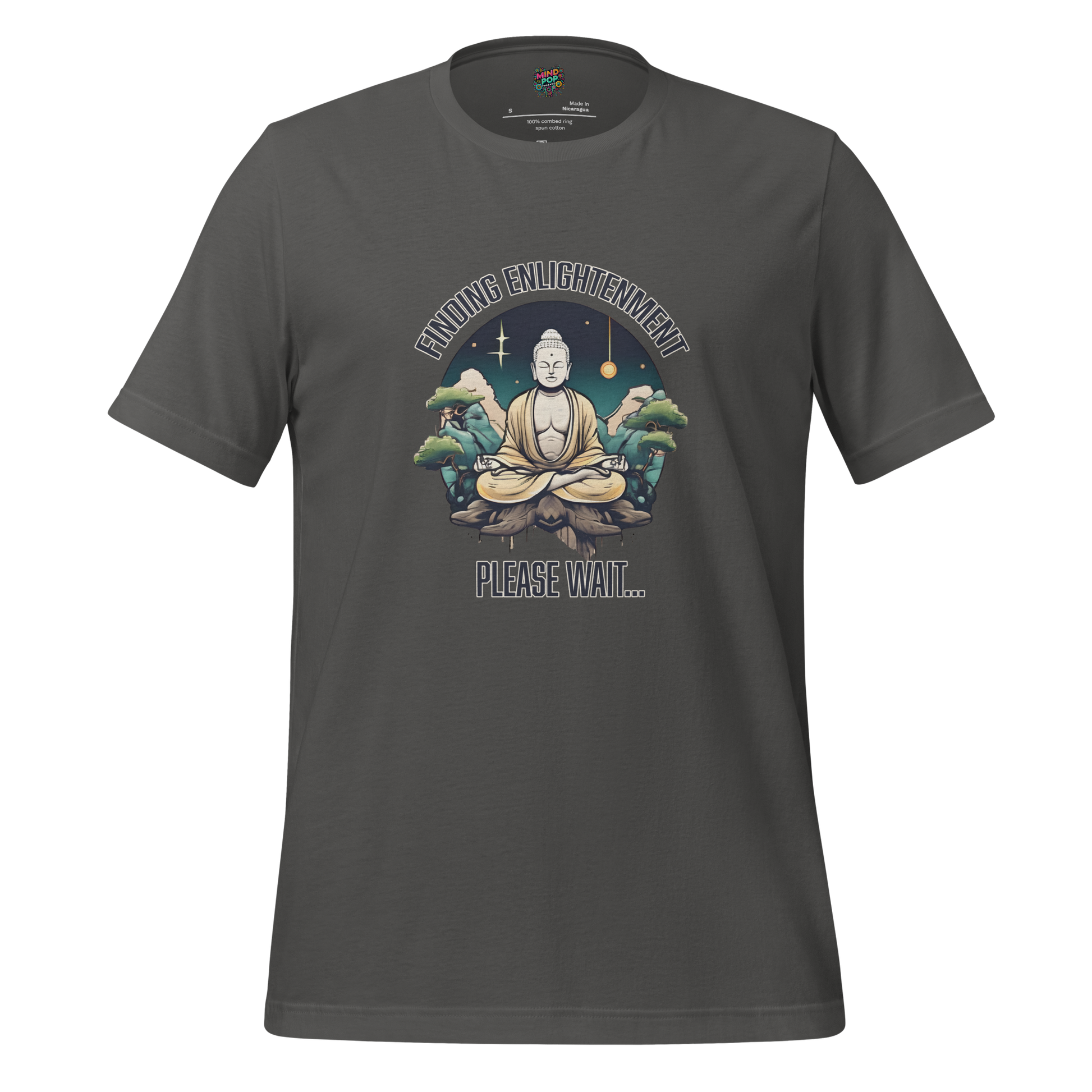 Finding Enlightenment, Please Wait Shirt - MindPop Threads