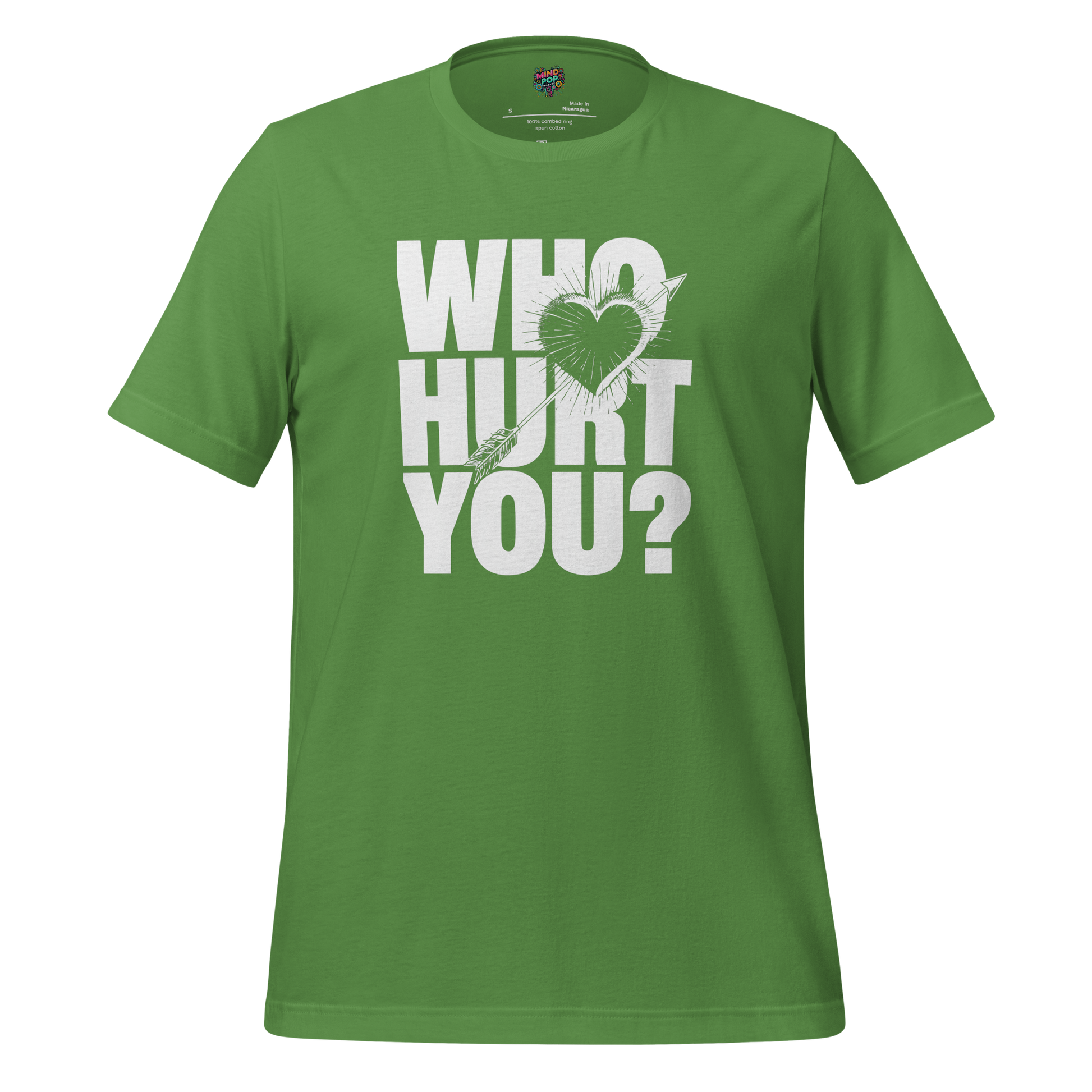 Bold deadpan shirt with large block text reading “Who Hurt You” — sarcastic tee for emotionally unavailable adults and professional deflectors
