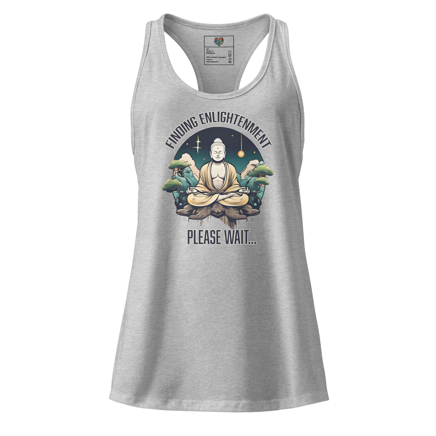 Finding Enlightenment (Buddha in Garden) fitted racerback tank top
