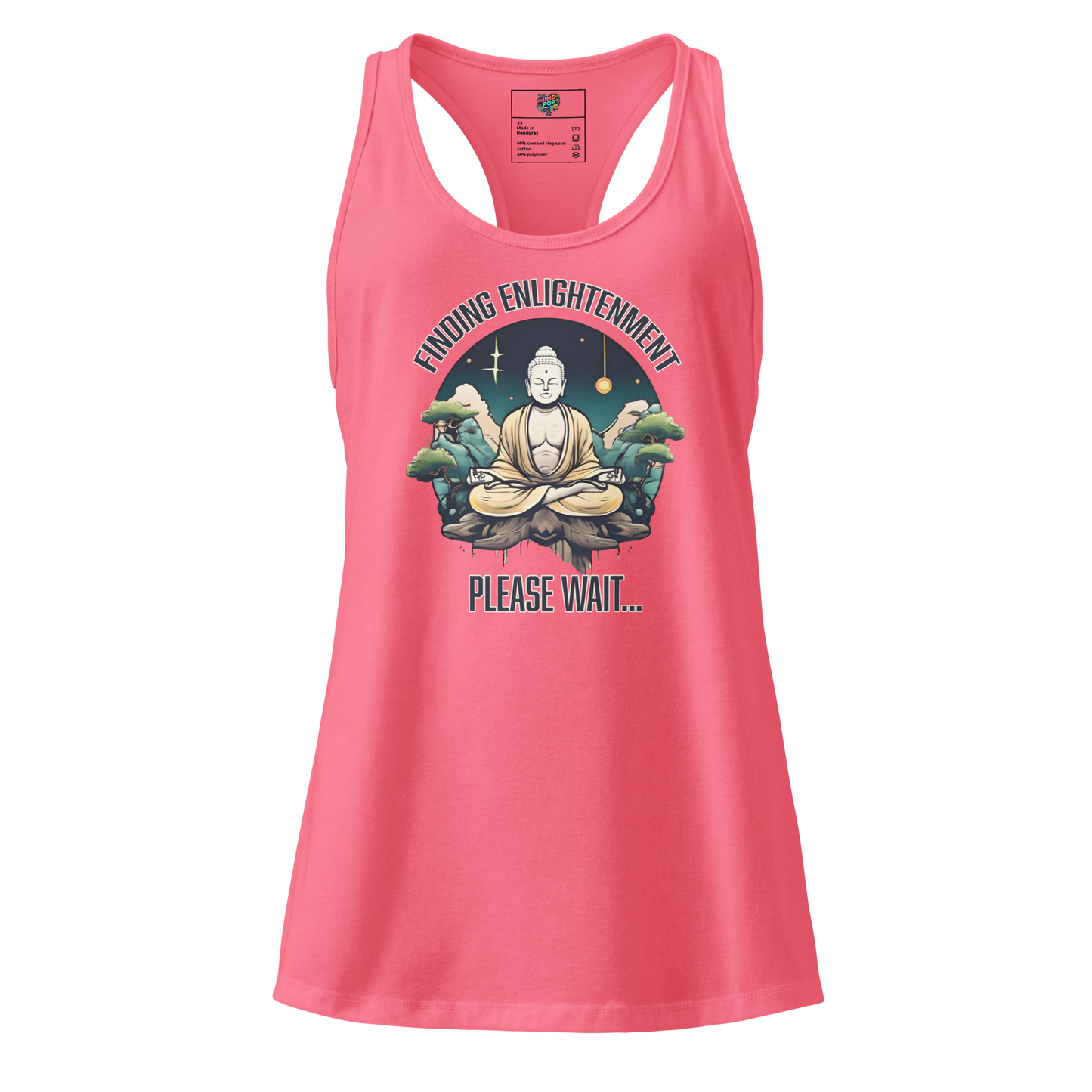 Finding Enlightenment (Buddha in Garden) fitted racerback tank top