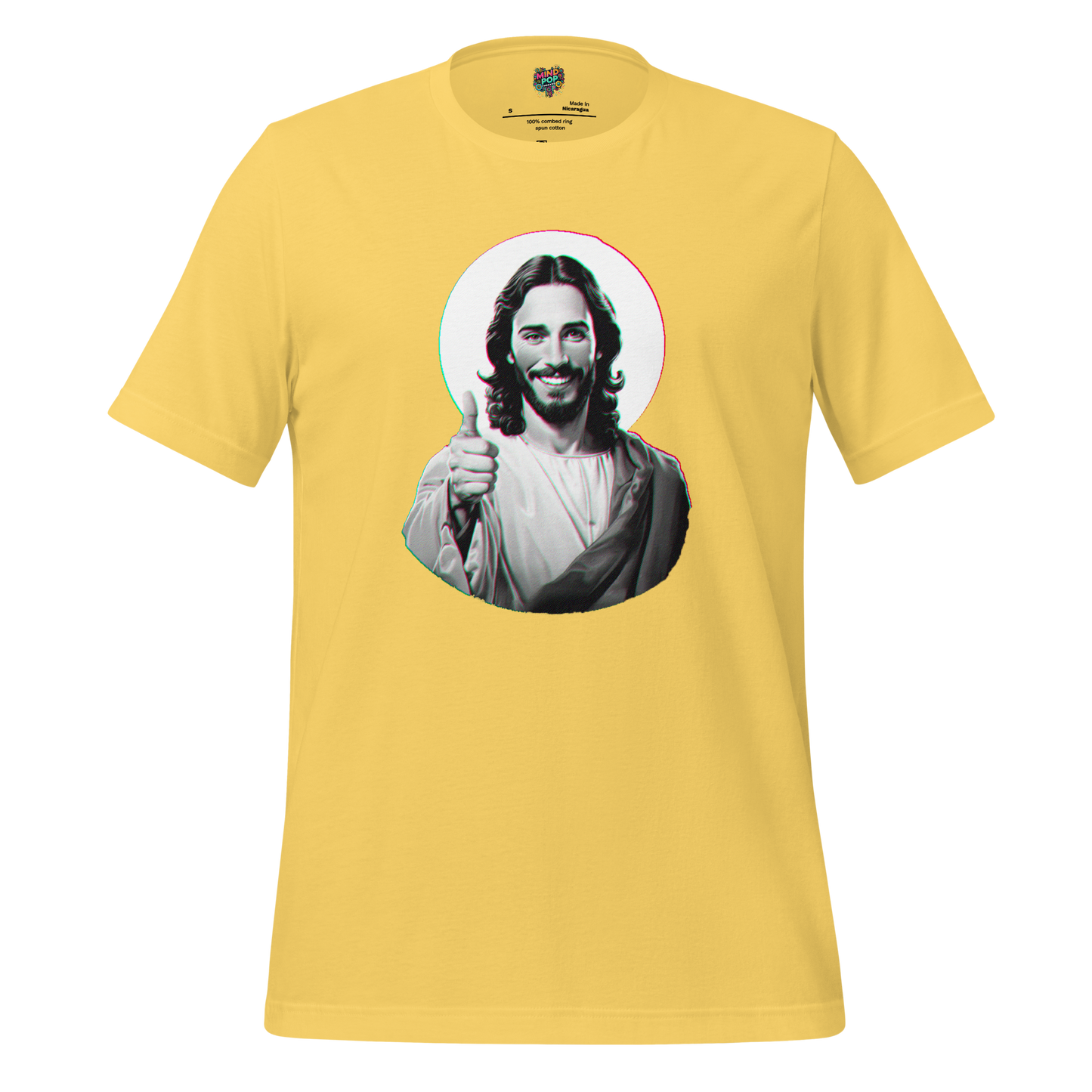 Retro-style shirt with cartoon Jesus giving a thumbs-up and the phrase “Your Pal, Jesus” — funny religious tee for sarcastic believers and spiritual side-eyers