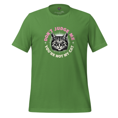 Grumpy cartoon cat with judgmental stare — funny shirt for emotionally unstable introverts who only care what their cat thinks